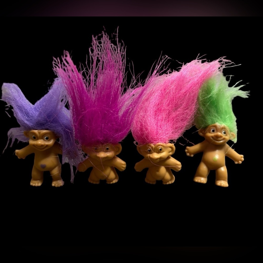 Lot of 4 Vintage Troll Pencil Toppers